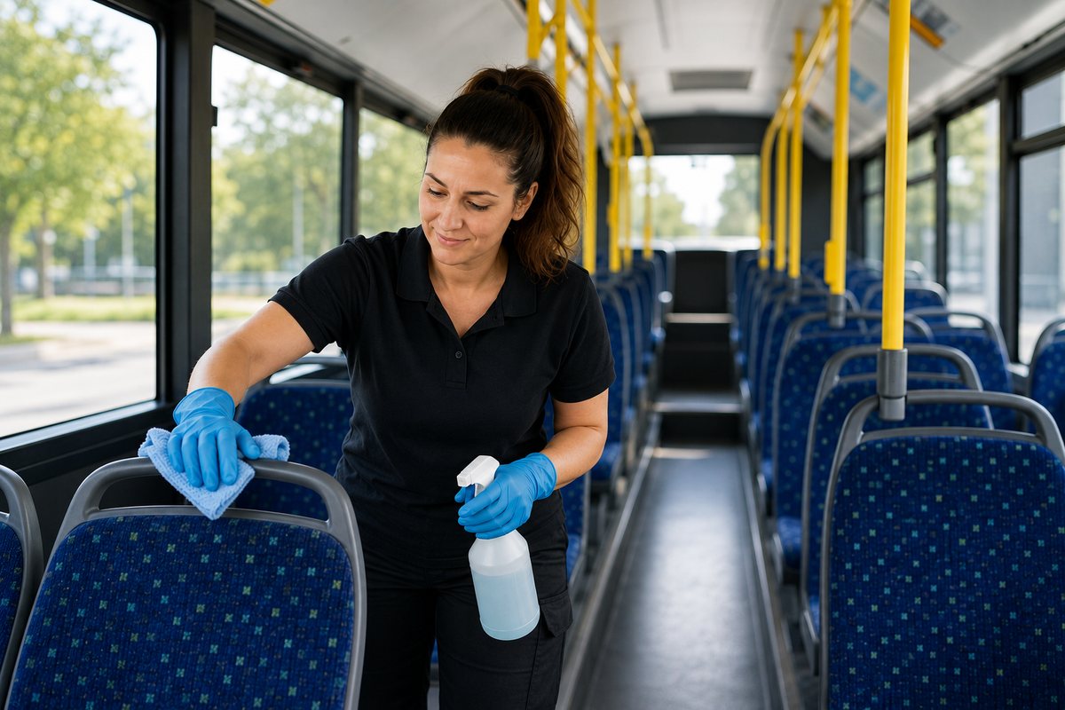 Innenreinigung eines Busses